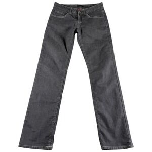Prana‎ Jeans Womens 2 Dark Gray Flannel Lined Dark Wash Straight Leg Stitched